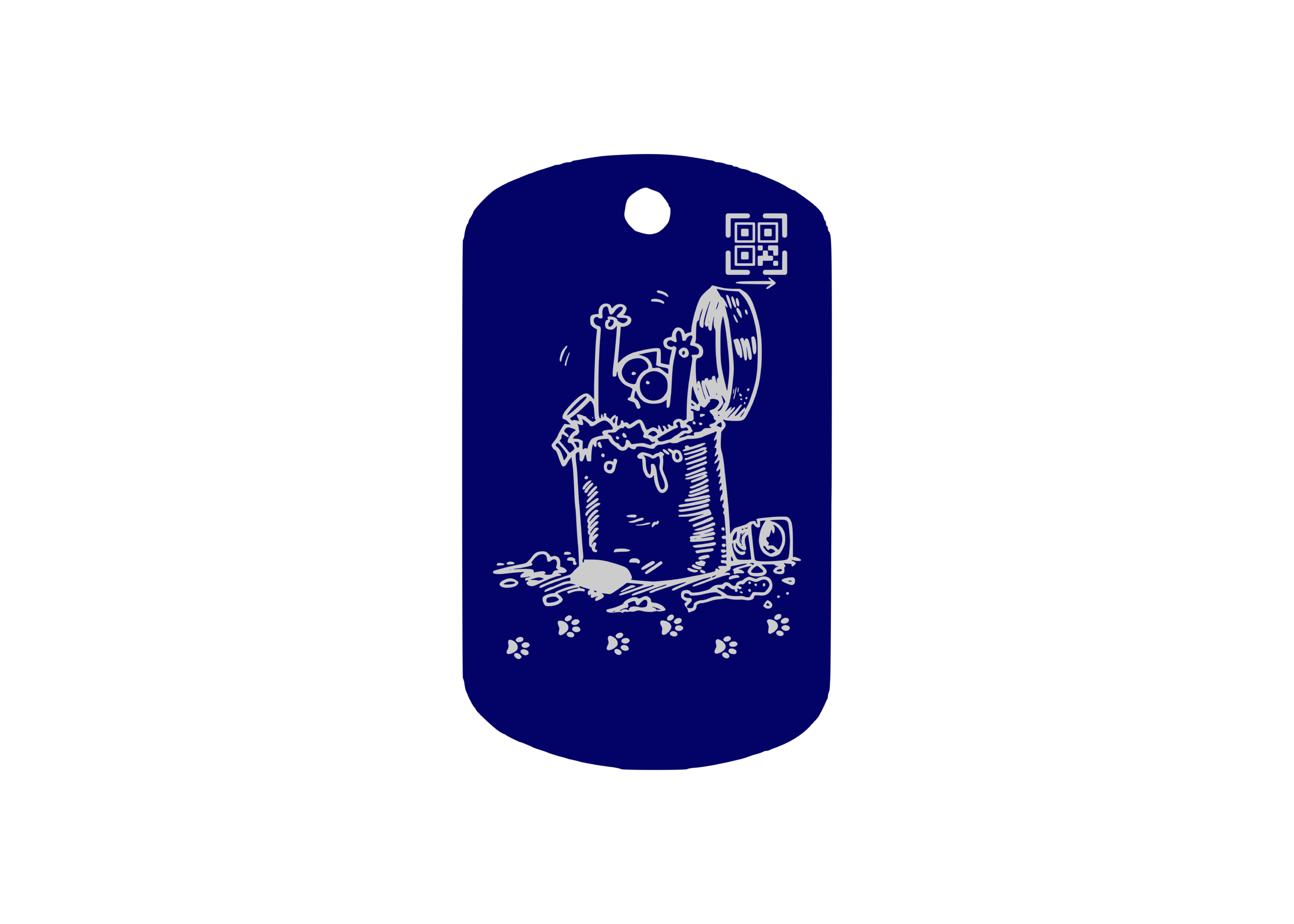 Placa QR Escudo Azul Pequeño D2