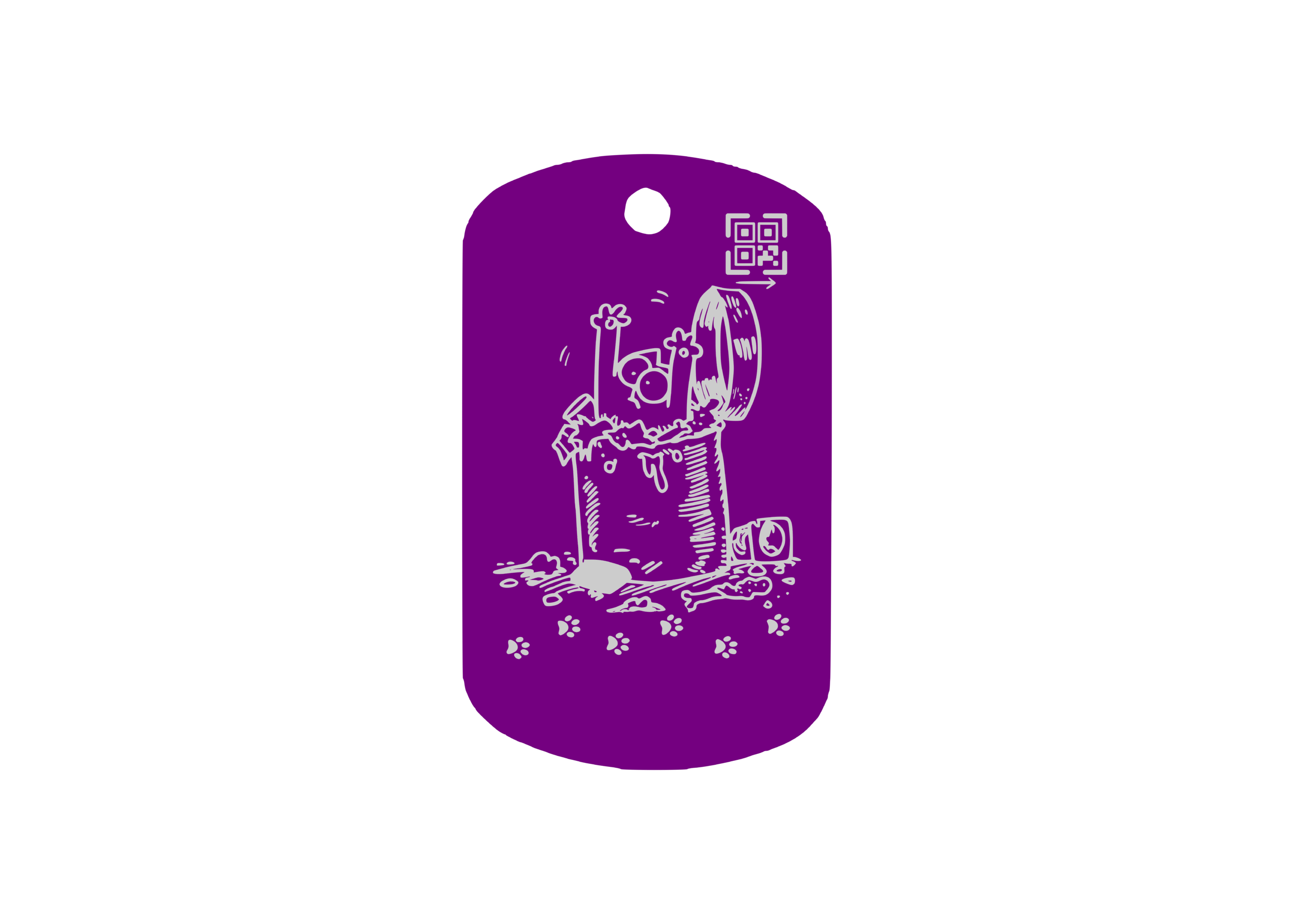 Placa QR Escudo Morado Pequeño D2