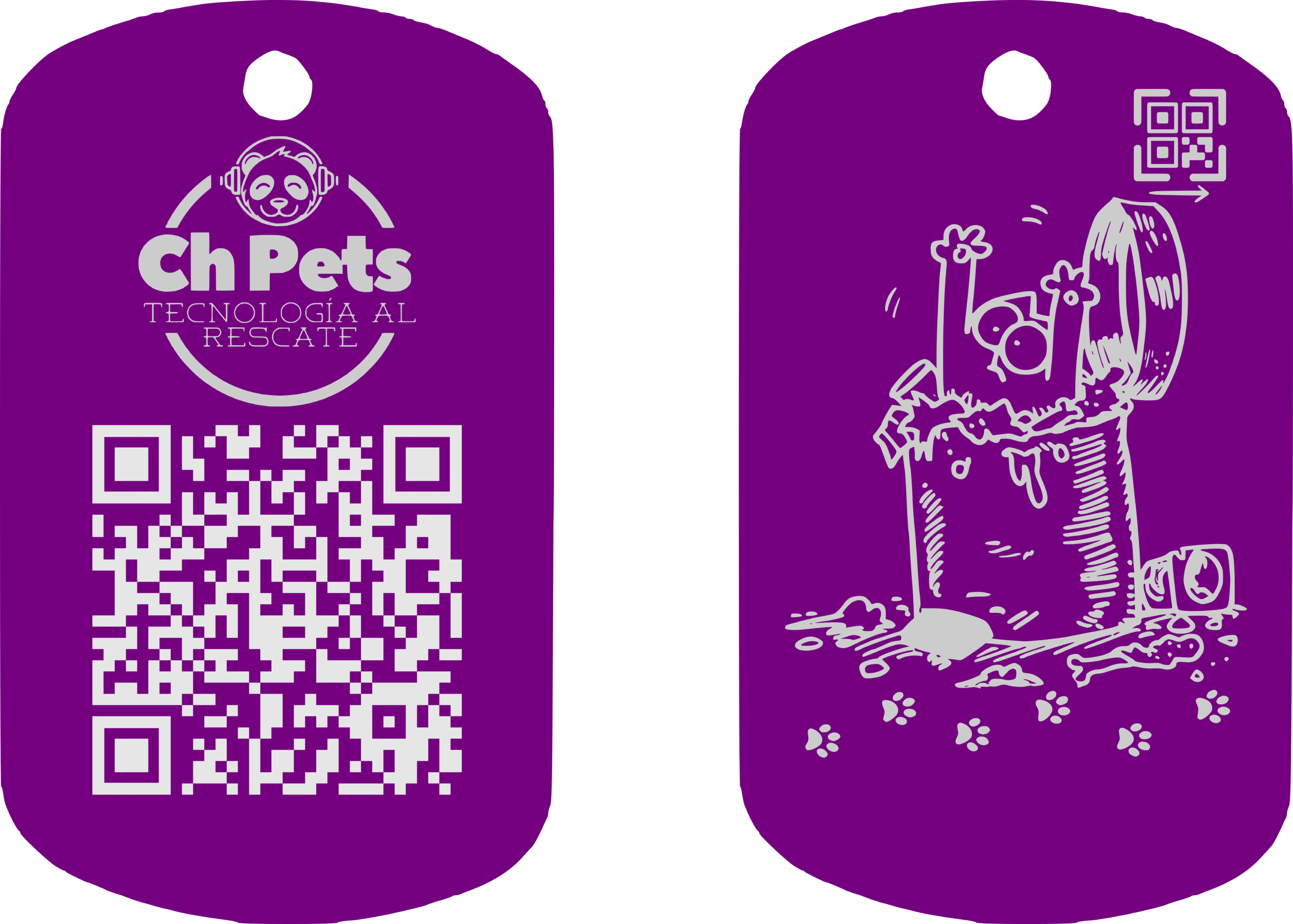 Placa QR Escudo Morado Pequeño D2 - Image 2