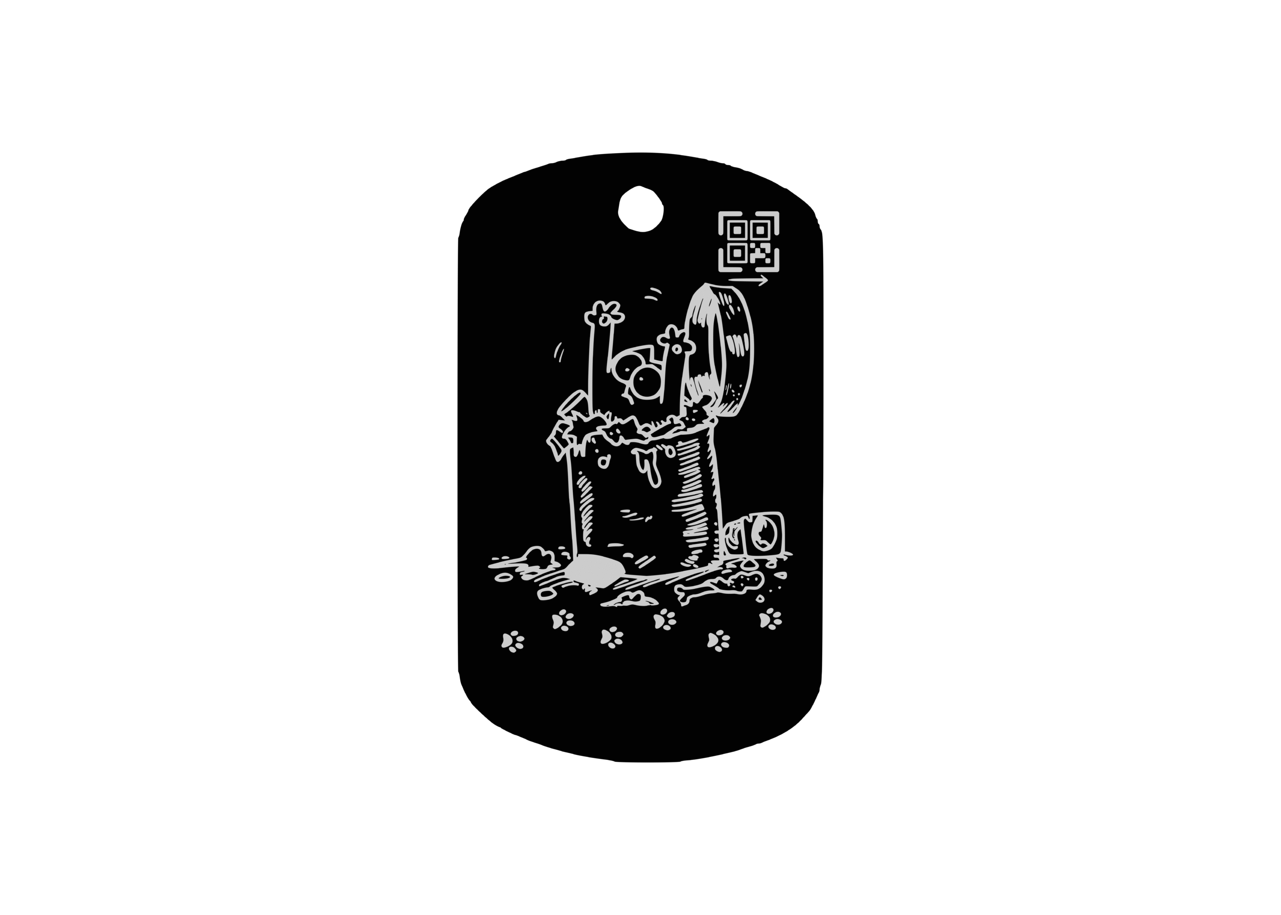 Placa QR Escudo Negro Pequeño D2