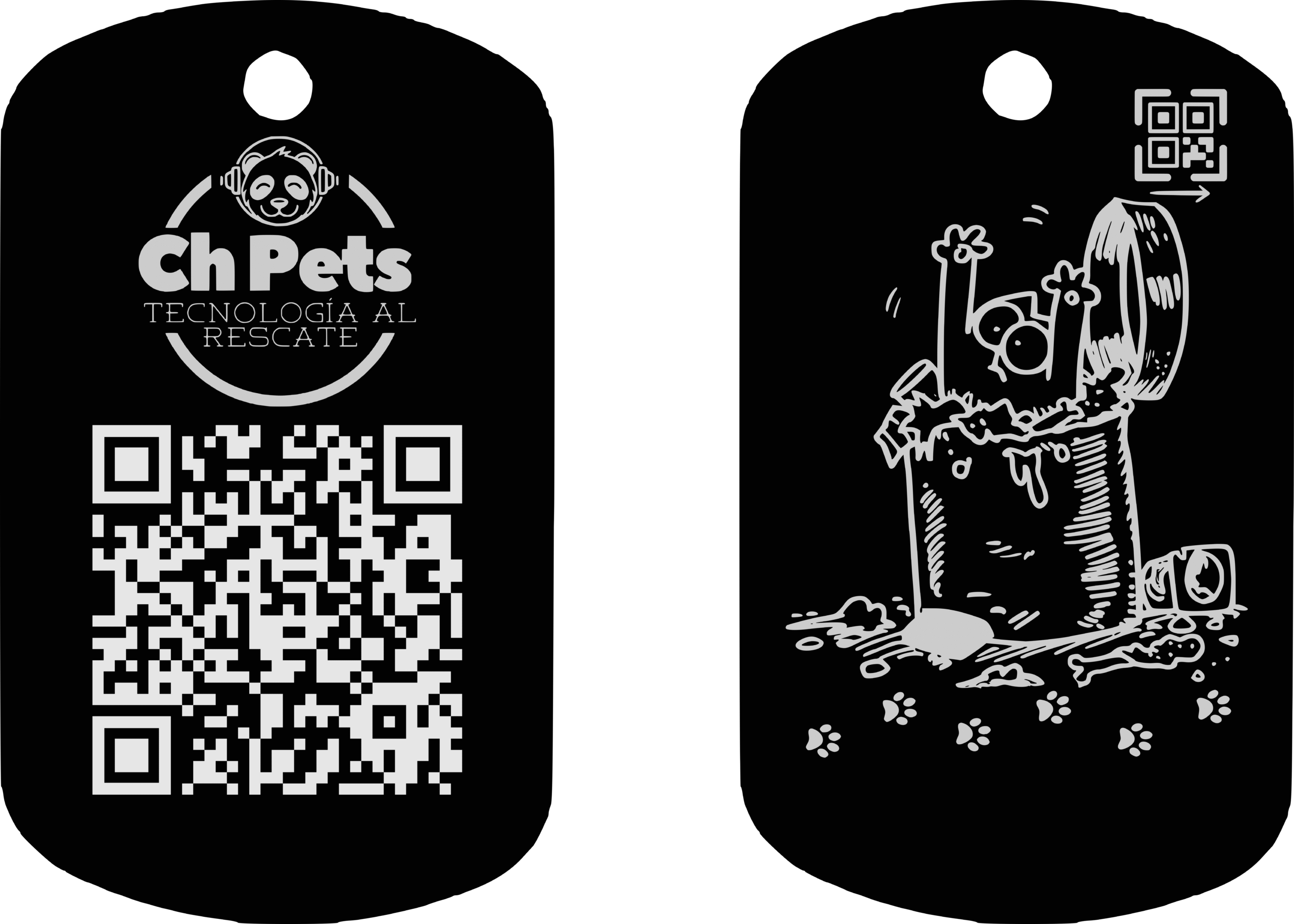 Placa QR Escudo Negro Pequeño D2 - Image 2