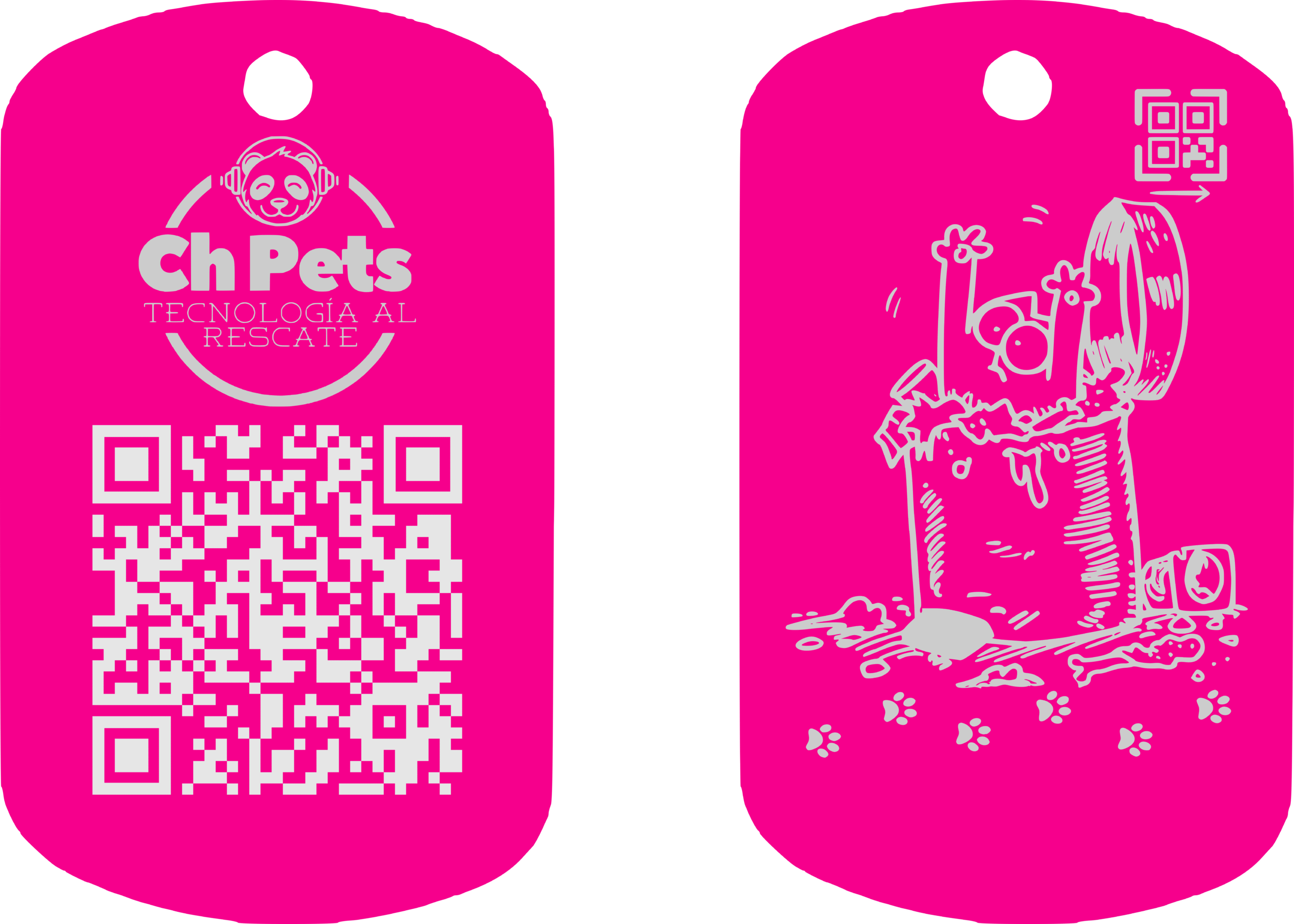 Placa QR Escudo Rosado Pequeño D2 - Image 2