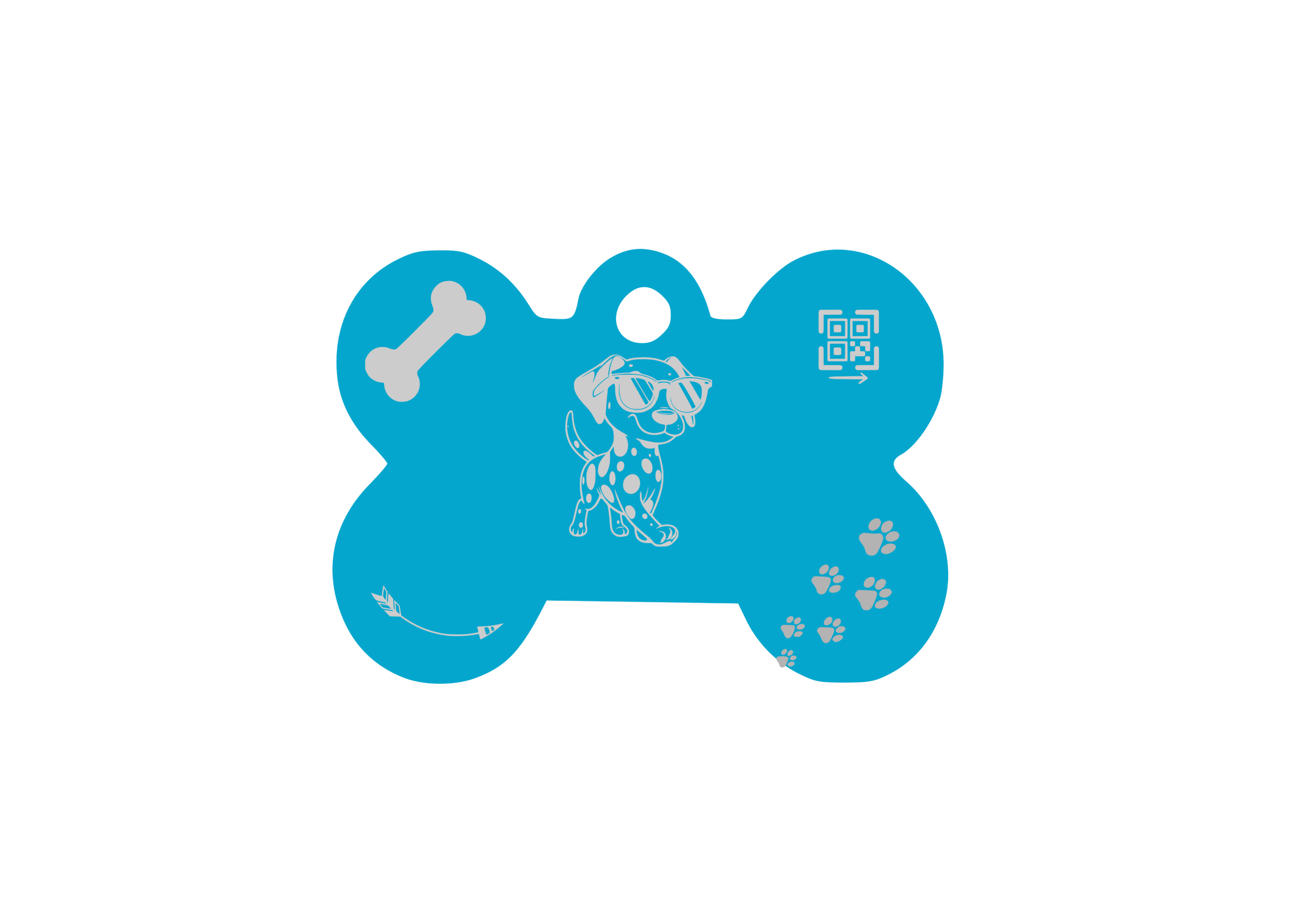 Placa QR Hueso Celeste Grande D2