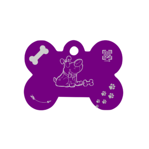 Placa QR Hueso Morado Pequeño D1