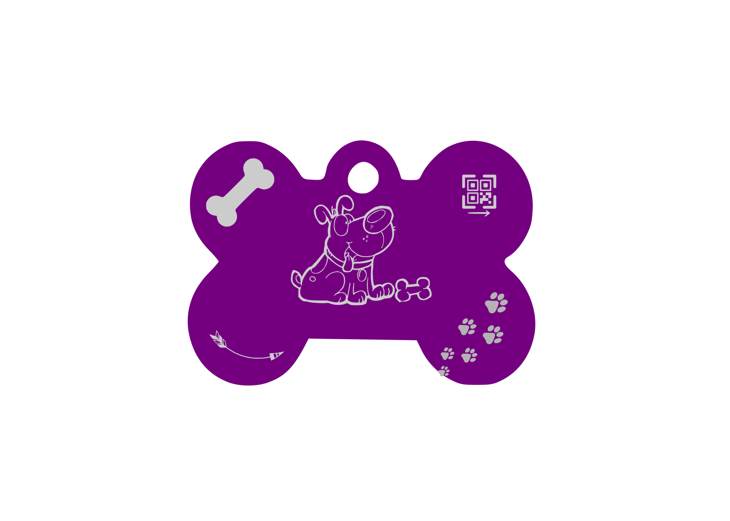 Placa QR Hueso Morado Pequeño D1
