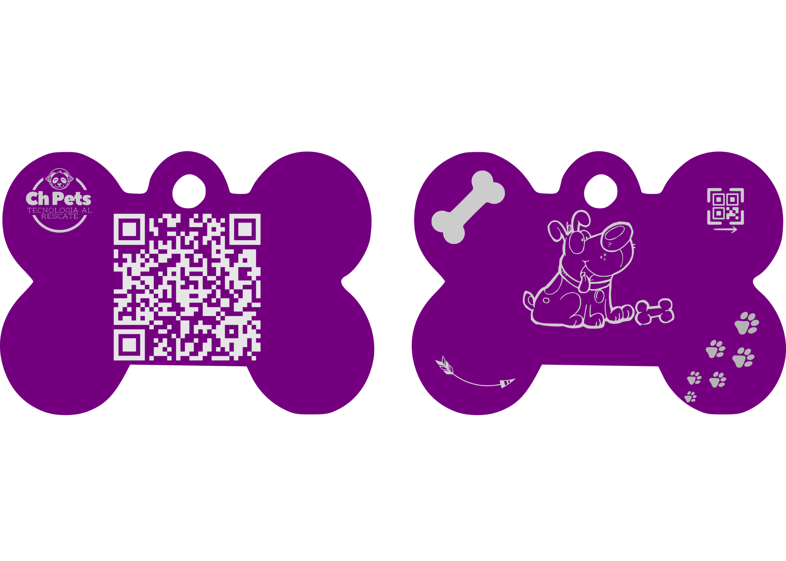 Placa QR Hueso Morado Pequeño D1 - Image 2
