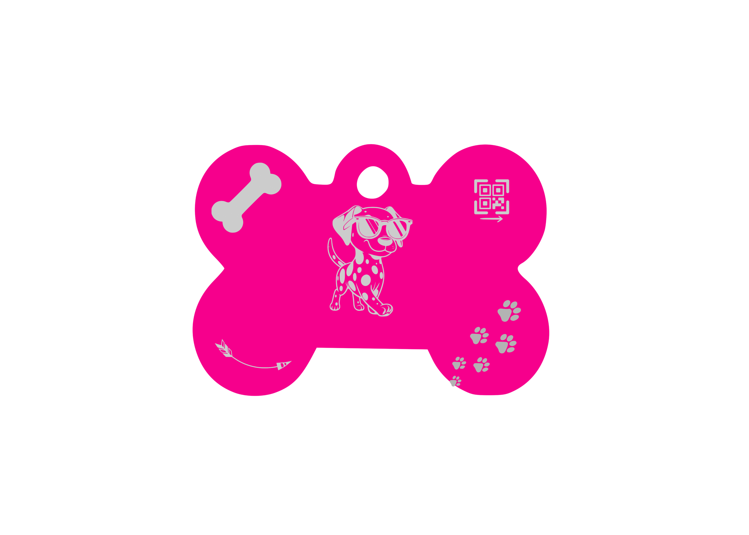 Placa QR Hueso Rosado Grande D2